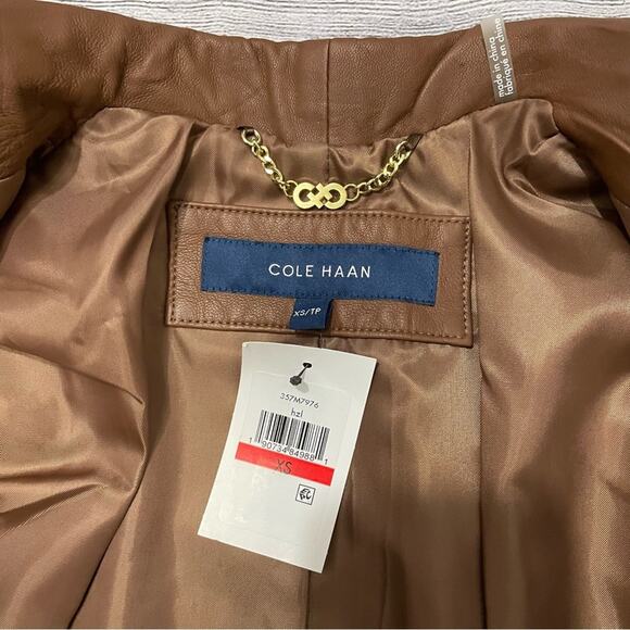 Cole Haan - NWT Fitted Leather Jacket - Picture 11 of 13